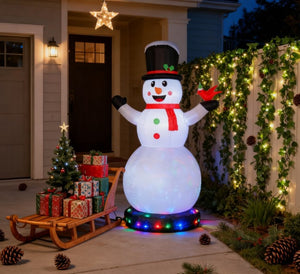 English Elm Inflatable Santa Fire Truck Yard Display with Led Lit Tree 7.5 Foot Holiday Decor T3971P415555