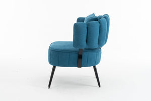 English Elm Decorative Chenille Barrel Tub Chair with Pocket Coil Cushion for Cozy Reading Nooks Blue W5188P462024