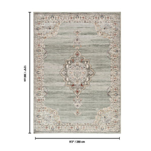 English Elm Majestic Medallion Area Rug Deep Green Traditional Polyester Pile Large Living Room B186P428874