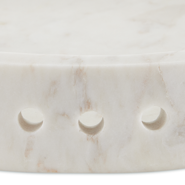 Freya Small White Marble Tray - Exquisite Handcrafted Design with Elegant Veining for Modern Homes