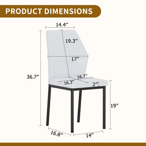 English Elm Luxury Modern White Pu Dining Chairs Set Of 4 - Ergonomic Design With Stylish Black Metal Legs W1151P282695