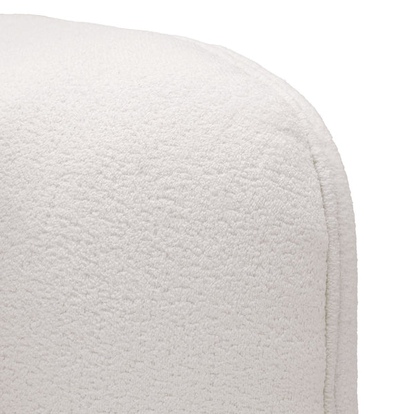 English Elm Luna Curved 4-Seater Sofa in White Teddy Velvet with Plush Cushions and Luxe Gold Base Accent B341S00007