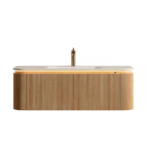 English Elm Vici 48 Inch Ceramic Bathroom Sink Basin with Triple Faucet Holes for Vanity W2615P370910