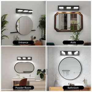 English Elm Led Modern Bathroom Vanity Light Fixture – 3-Light Matte Black With Dimmable Cool White Illumination W2312P374938
