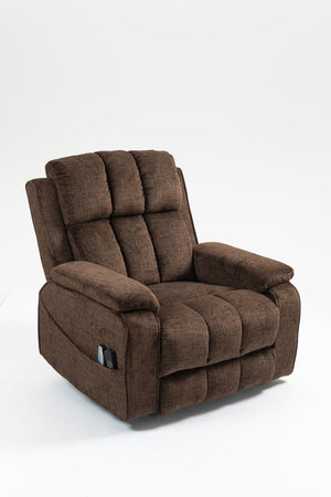 English Elm Oversized Power Lift Recliner with Heat Massage Lay Flat Design and Usb Charging Port Chocolate W547S00081