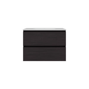 English Elm Bathroom Opalo Cabinet with Two Shelves and Open Storage, Black MDF, Modern Space-Saving Design Durable B200P313690