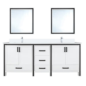 English Elm White Double Bath Vanity 72 in W x 22 in D with Cultured Marble Top, Chrome Faucets, 30" Mirrors, Durable Scratch-Resist Finish B2731S01141