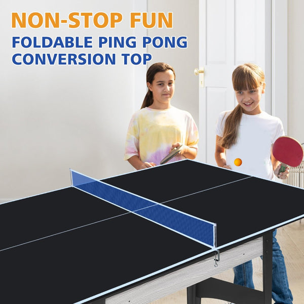 English Elm 6*3ft Foldable Mdf Ping Pong Conversion Top for Indoor Game Room Practice Black W1408P318965