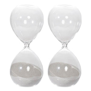 English Elm Set Of 2 Elegant 30-Minute Hourglasses With Gray Sand - Modern Decor For Home & Office Spaces W2078P278060-GIGA