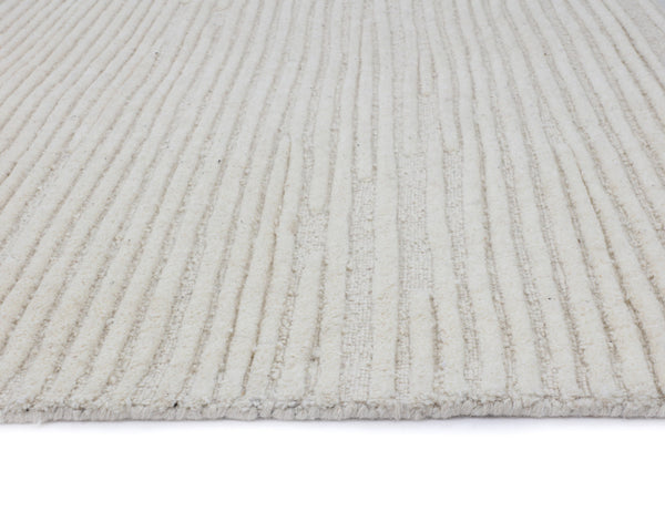 Sunpan Deva Hand-Woven Wool Rug - Artisan Crafted in Elegant Ivory and Beige, Unique Texture & Softness Ivory