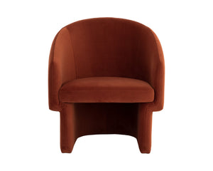 Sunpan LAURYN Lounge Chair in Meg Rust - Modern Barrelback Design for Stylish Comfort in Any Space 109755V