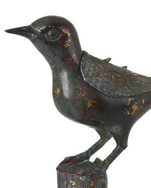 Currey & Company Han Dynasty Bird Bronze Sculpture - Exquisite 9-inch Decorative Art With Aged Patina Finish Black Bronze 1200-0992-currey-company