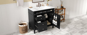 English Elm 36'' Modern Bathroom Vanity With Resin Sink, Storage Cabinet & Tip-Out Drawer For Stylish Organization SW000119AAB-2