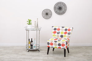 OSP Home Furnishings Royse Serving Cart Chrome Finish