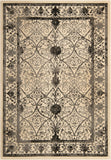Unique Loom La Jolla Traditional Machine Made Floral Rug Ivory and Gray, Black/Gray/Ivory 7' 1" x 10' 0"