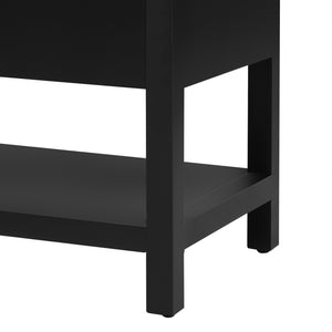 English Elm U-Style Modern Entryway Console Table with 62.5" Top, Sturdy MDF Build, Ample Storage & Display Space Black N711P205932B