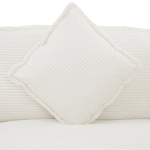 English Elm 141.6" Modern Sofa Modular Couch Upholstered Corduroy with Pocket Springs, Removable Backrests & Pillows Beige N719S001727A