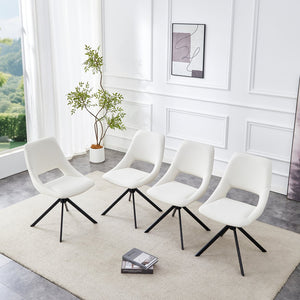 English Elm Dining Chairs Set Of 4 - Modern Swivel Design With Gold Mesh, High Back, And Easy-Clean Leather Upholstery W3493P347140