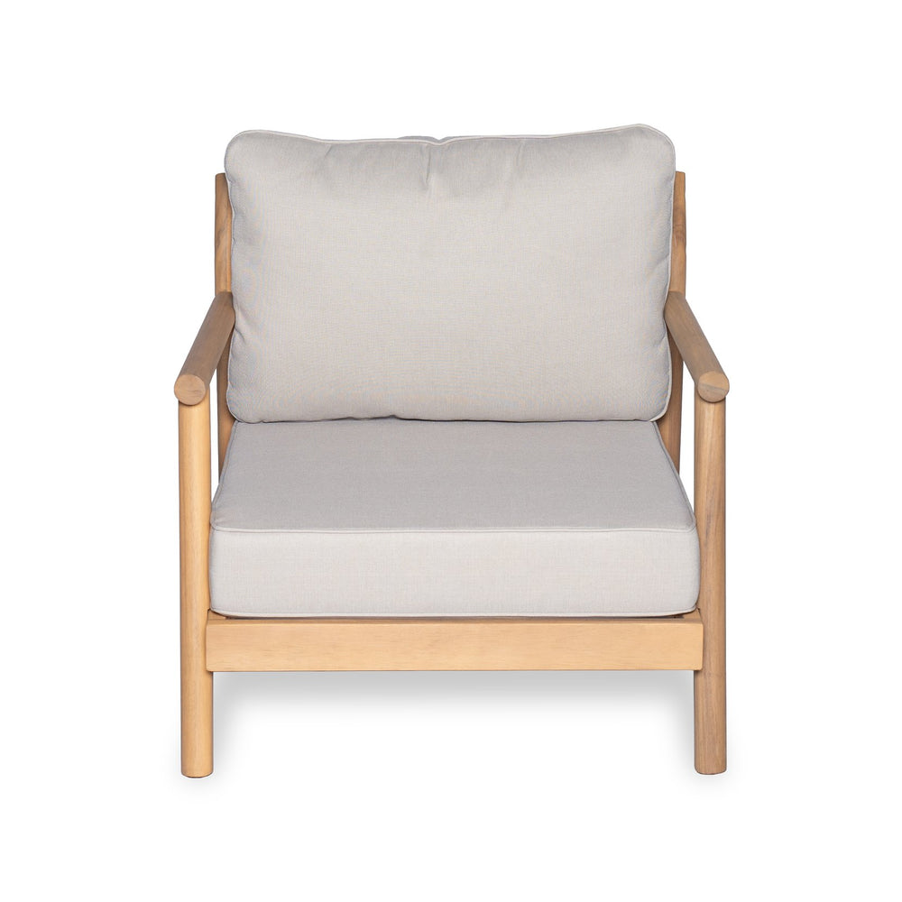 English Elm Christopher Knight Home® - Patio Acacia Wood Chat Set with Club Chair & Coffee Table, Teak-look Solid Wood, Water-Resistant Cushion N772P262285B