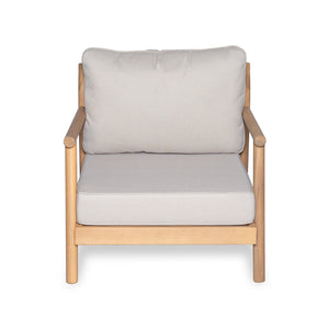 English Elm Christopher Knight Home® - Patio Acacia Wood Chat Set with Club Chair & Coffee Table, Teak-look Solid Wood, Water-Resistant Cushion N772P262285B