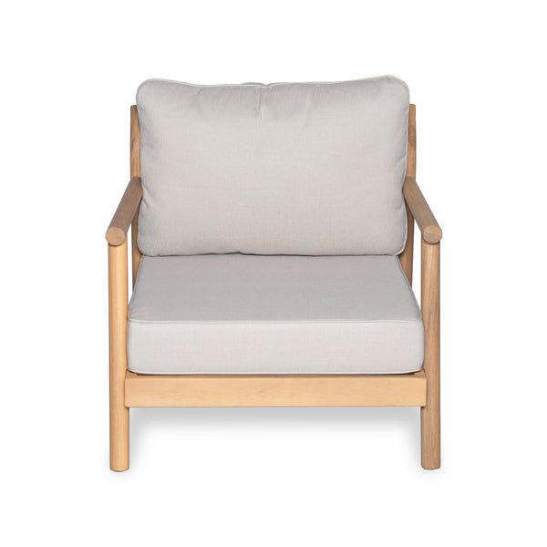 English Elm Christopher Knight Home® - Patio Acacia Wood Chat Set with Club Chair & Coffee Table, Teak-look Solid Wood, Water-Resistant Cushion N772P262285B