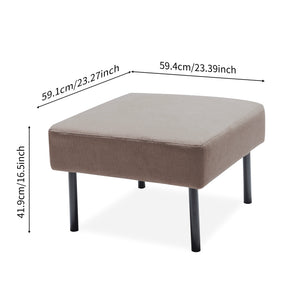 English Elm 3 Seater Modern Polyester Fabric Sofa with Ottoman — Compact Foam Cushions, Stylish Small Space Comfort Beige W1164S00033