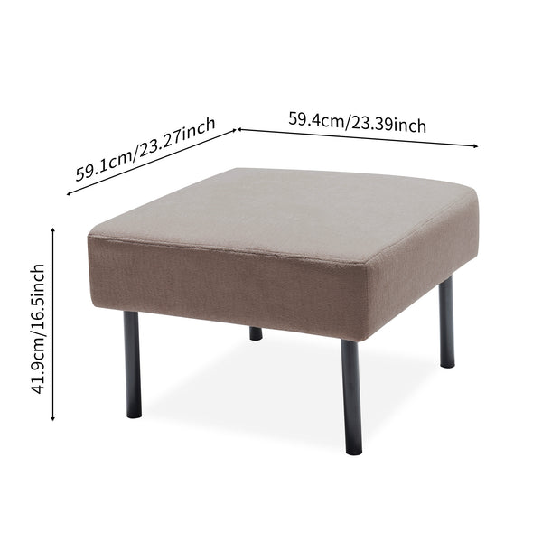 English Elm 3 Seater Modern Polyester Fabric Sofa with Ottoman — Compact Foam Cushions, Stylish Small Space Comfort Beige W1164S00033