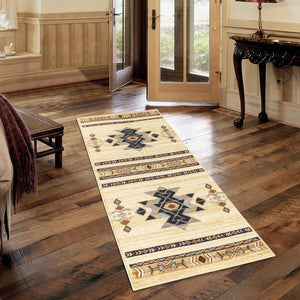English Elm Tribes Cream Southwest Area Rug 5'3" X 7'3" - Durable, Stylish, Kid & Pet-Friendly For Any Room B186P181001-GIGA