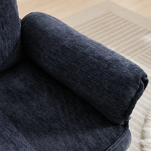 English Elm Adjustable ergonomic recliner chair with 6-position 90°–180° support for lumbar comfort and versatile use Dark Blue W2311P357156