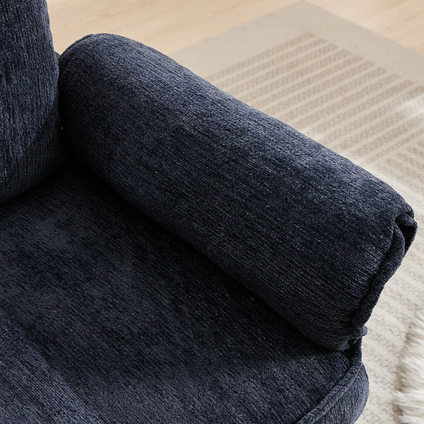 English Elm Adjustable ergonomic recliner chair with 6-position 90°–180° support for lumbar comfort and versatile use Dark Blue W2311P357156