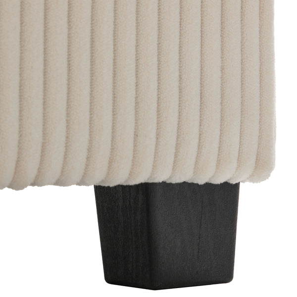 English Elm UNITED Corduroy L-Shaped Sectional Sofa with Storage Ottoman, USB Ports, Cup Holders & LED Lighting Beige W1568P332400