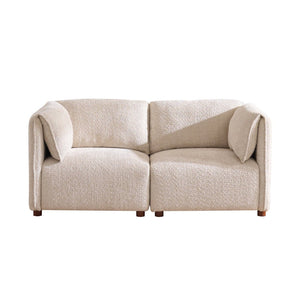 English Elm Aura Five Piece Boucle Modular Sectional with Ottoman for Spacious Living Rooms N773IS00116S