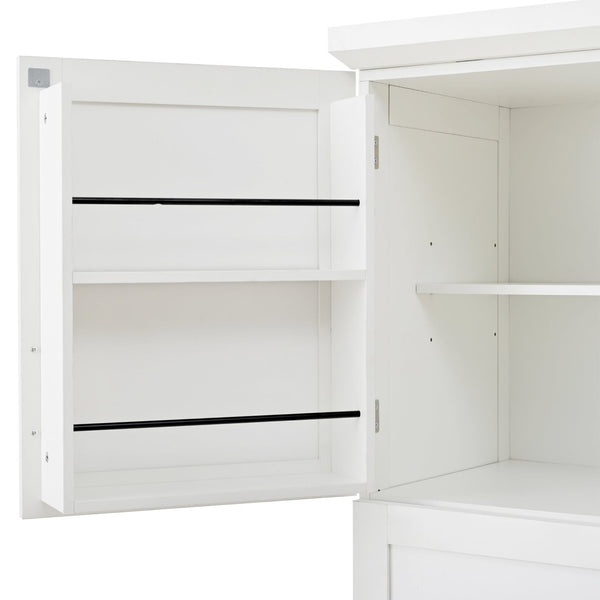 English Elm [assembly Included] Topmax Shaker Pantry Cabinet Tall Mdf Kitchen Storage with Pull-out Trays White SP000099AAK