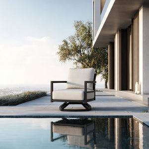 English Elm Modern Welded Aluminum Patio Club Chair with Sunbrella Cushion and Ergonomic Backrest W1886P428281