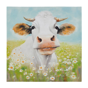 Madison Park Sunshine Animals Casual Cow Canvas Wall Art ID95C-0053 Cow/Green Multi