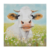 Madison Park Sunshine Animals Casual Cow Canvas Wall Art ID95C-0053 Cow/Green Multi