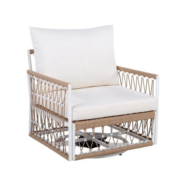English Elm Christopher Knight Home® - [Set Of 2] 360° Swivel Bohemian Lounge Chairs - Handwoven Rope, Waterproof Cushions, Stylish Patio Comfort N767P306733B
