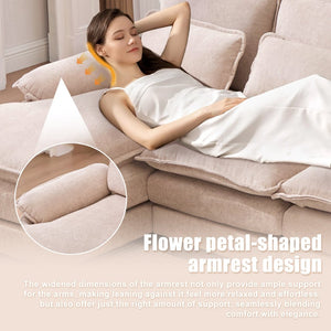 English Elm United We Win U-Shaped Chenille Sectional Couch, 4-Seat Modular Sofa With Memory Foam & Storage W1568S00219-GIGA