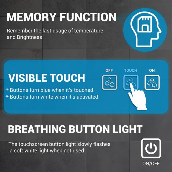 English Elm Led Bathroom Mirror 36" X 28" - Front & Backlight, 5-Min Defog, Dimmable, 5Mm Hd Reflection & Memory T3177P296175