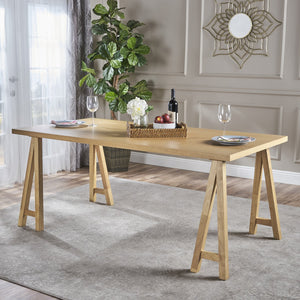 English Elm Christopher Knight Home® - DINING table solid wood and MDF farmhouse dining table 74.5" versatile large desk gaming surface farmhouse style durable design Oak 60386.00OAK