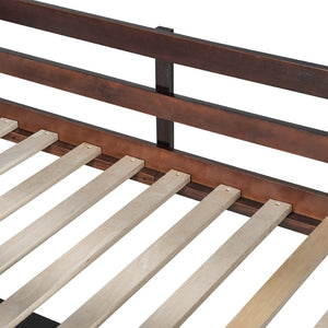 English Elm Twin Loft Bed with Built-in Desk and Open Shelves Solid Pine Kids Study Sleep Espresso LT001537AAP-1