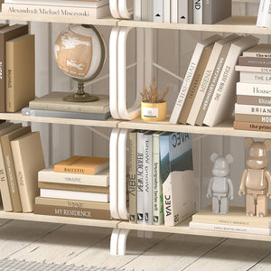 English Elm 5 Tier Large Book Shelf Vintage Industrial White Metal Frame – Sturdy 450lb Capacity, Waterproof MDF Panels W2699P223205