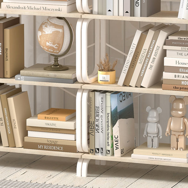 English Elm 5 Tier Large Book Shelf Vintage Industrial White Metal Frame – Sturdy 450lb Capacity, Waterproof MDF Panels W2699P223205