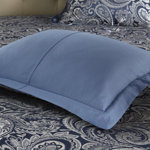 English Elm 12 Piece Aubrey Comforter Set Queen with Cotton Sheets Jacquard Paisley Blue Silver Sheen Elegance Navy 24.02 L x 18.9 W x 16.93 H B03597015