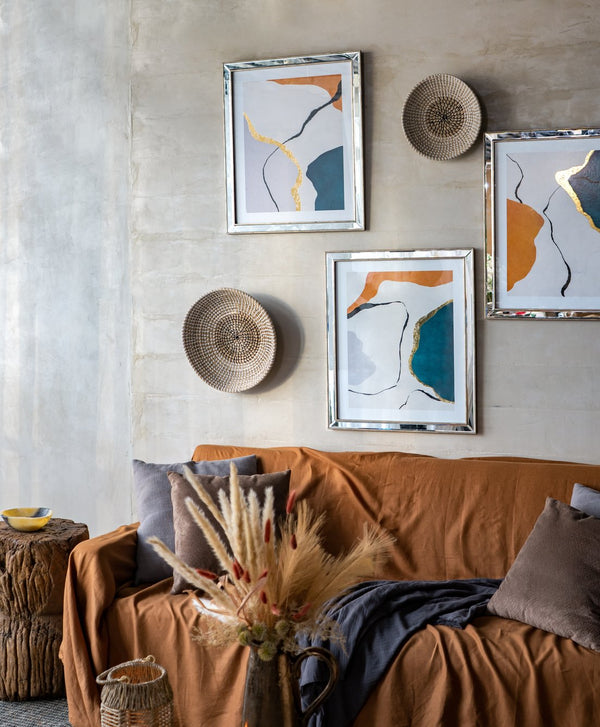 English Elm S/2 Kira Woven Seagrass Bowls - Two-Tone Brown to Beige Coastal Boho Decor, 18x18x8 Accent W2078P360886