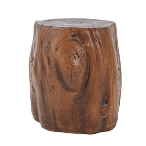 English Elm Mgo Tree Stump Side Table Organic Modern Accent with Realistic Grain Texture N776P372342D