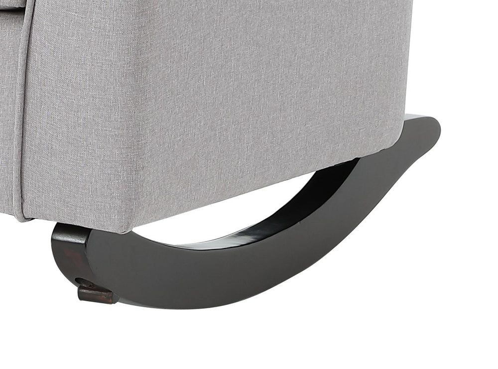 English Elm Light Grey Pocket Coil Rocking Chair with Track Arm, Linen Seat, Wooden Frame, Sturdy Comfort, Modern Cozy Design B062P215454