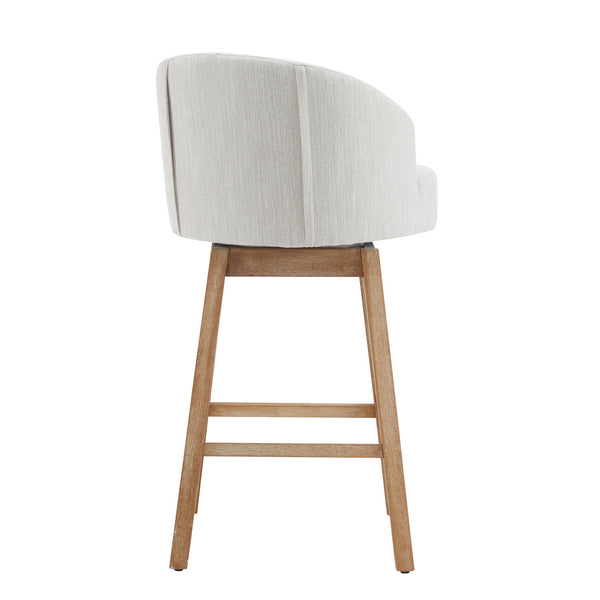 English Elm Christopher Knight Home® - 33.25" Swivel Counter Stools Set of 2 - 360° Upholstered Button-Tufted Back, Rubberwood Frame, Beige WF532109BGE