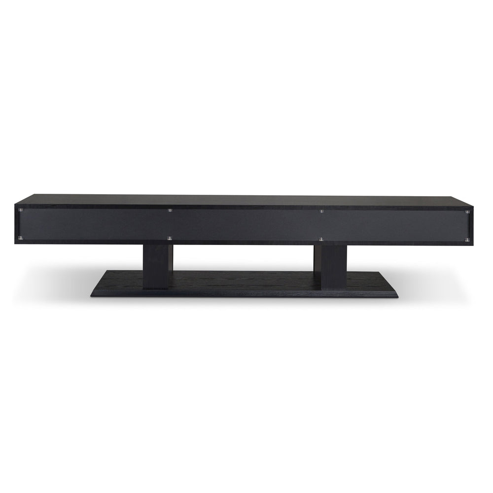 English Elm Black 3-Drawer TV Stand with Double Pedestal Base, Fits Up to 50" TVs, Spacious Storage & Sleek Finish B062P189128