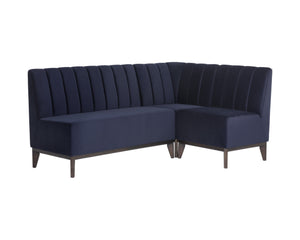 Sunpan Kosovo Banquette – Luxe Comfort with Elegant Tufting and Distinctive Wood Character for Your Space Brown / Abbington Navy